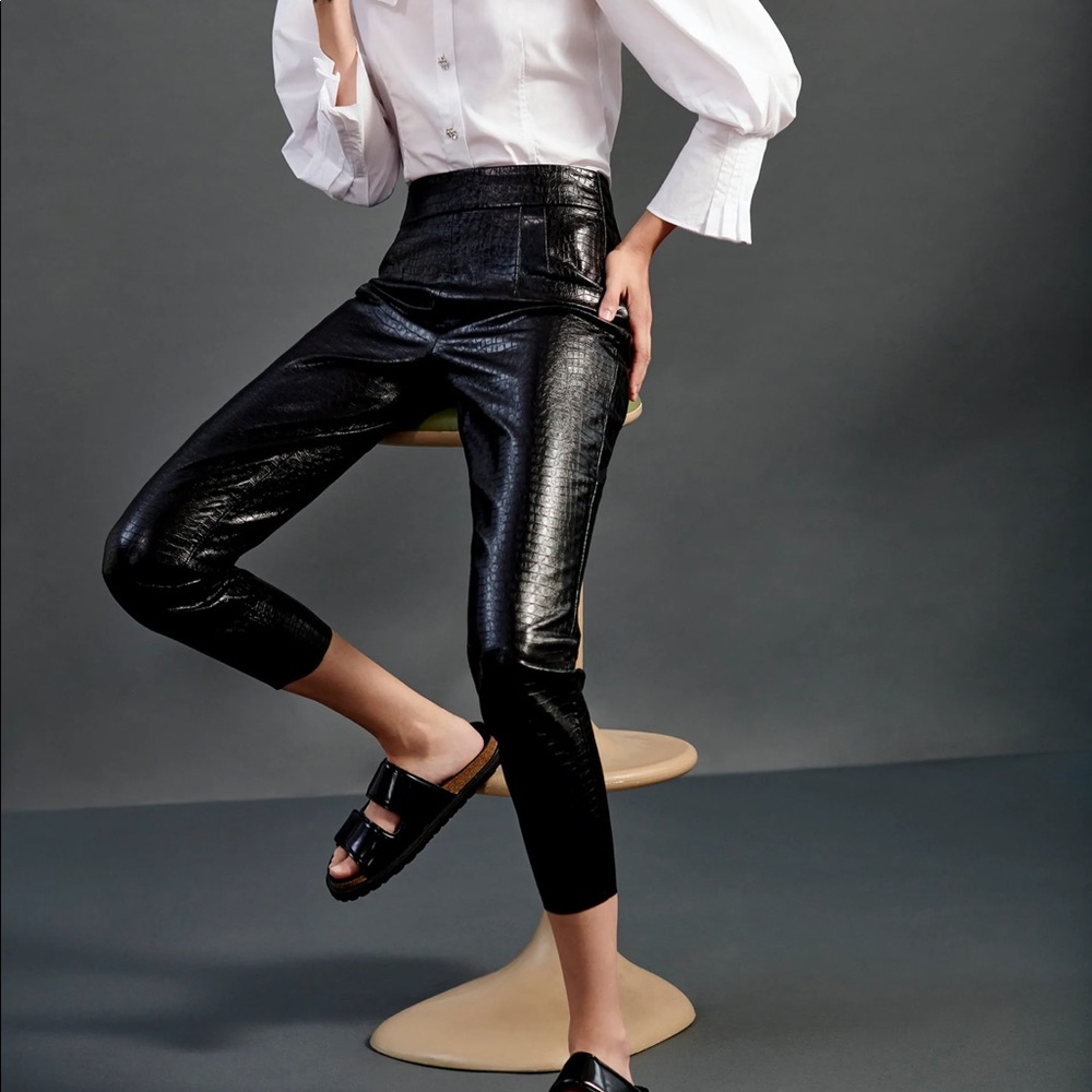 NWT Zara Faux Croc Cigarette Pants